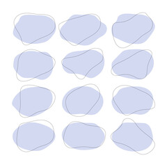 Colorful abstract design with light blue shapes and black outlines on a white background