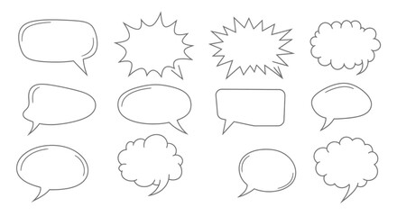 Fototapeta premium Diverse speech bubble set for dynamic communication designs and creative expression, perfect for adding personality to your projects now