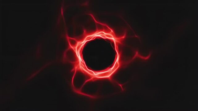 Abstract red ring on black background
