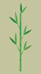 Naklejka premium Minimalist bamboo stalks green leaves vector illustration vector