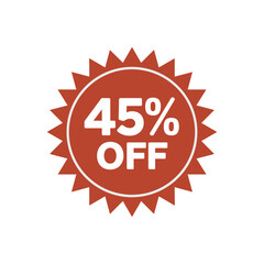 45 Percent Off Discount Badge Label Design