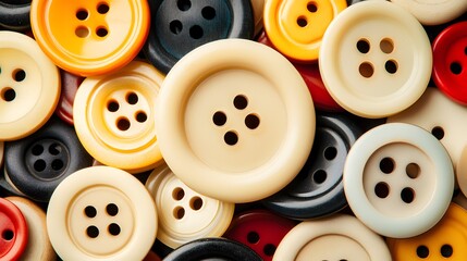 Colorful sewing buttons background texture, sewing button close up concept