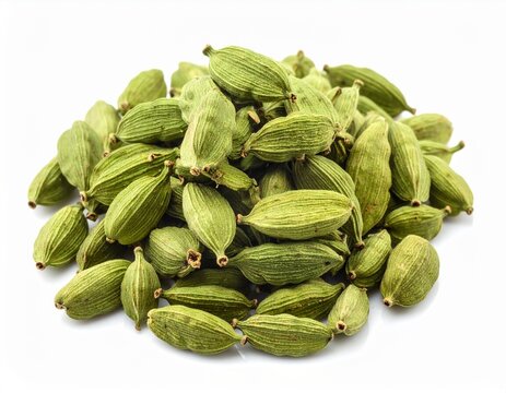 Generated image of Indian green cardamom isolated white background