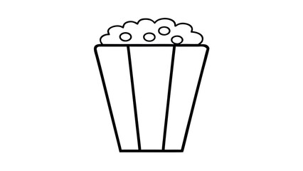 Minimalist line art of a popcorn bucket