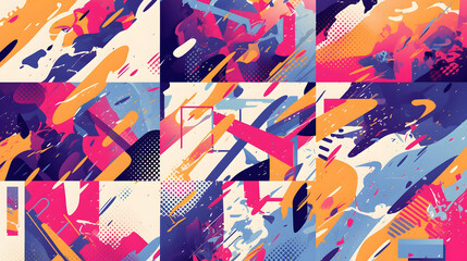 Colorful abstract star background illustration with geometric texture and seamless pattern for celebration design