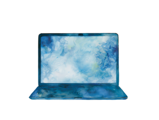 watercolor laptop soft pastel design