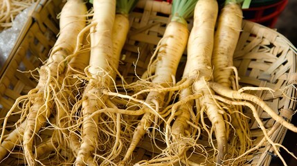 Ginseng: Traditional Herbal Supplement for Energy & Immunity – Korean, American Varieties. Used in Teas, Extracts, Capsules. Natural, Premium Options for Daily Wellness.