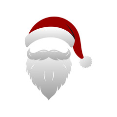 Santa hat logo. Santa Claus in red