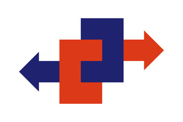 Symbol of two-way movement and reciprocal flow,  dynamic symbol of interconnected motion and mutual transfer.