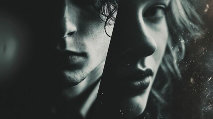 Emotional connection between two faces urban setting portrait photography artistic environment close-up view identity exploration