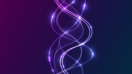 Abstract Vertical Neon Light Flow Background Template Copy Space Design.