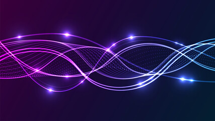 Abstract Vertical Neon Light Flow Background Template Copy Space Design.