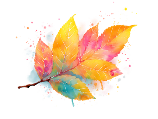 watercolor leaf painted green foliage