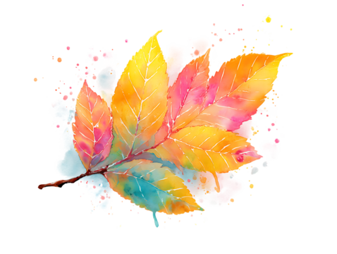 watercolor leaf painted green foliage