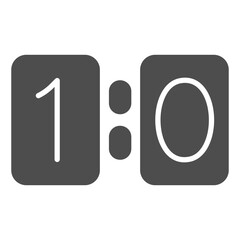 Game score solid icon, gaming concept. Vector graphics. Scoreboard with number sign on white background, glyph style icon for mobile or web design.