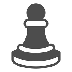 Chess pawn solid icon, chess game concept. Vector graphics. Gaming sign on white background, glyph style icon for mobile or web design.