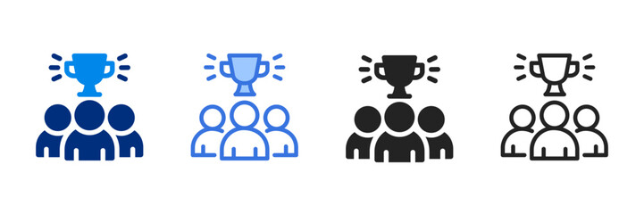 Success Icon Set Multiple Style Vector Illustration 