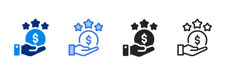 Cash Reward Icon Set Multiple Style Vector Illustration 