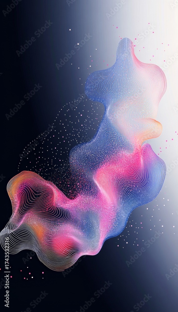 Wall mural dynamic multicolored background with neon gradient effects and geometric shapes for modern design
