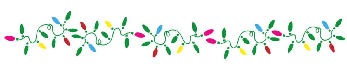 Colorful Christmas Lights Garland Vector Illustration