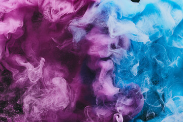 Abstract colorful background. Moving flow of blue purple paints, multicolored fluid liquid art