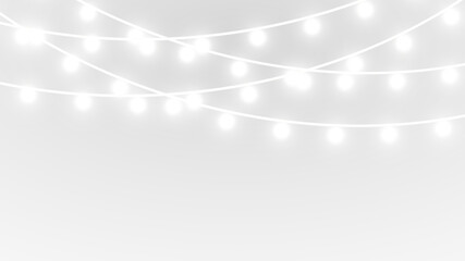 png festive Christmas garland with white glowing illumination  © Pavlo
