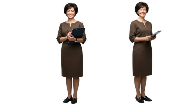 two business women standing together in office studio