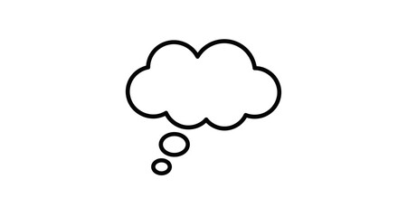 Hand drawn outline thought bubble icon symbolizing ideas imagination creativity communication and reflection isolated simple design element isolated on white background