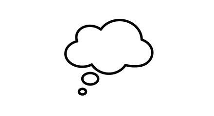 Empty thought bubble icon simple outline symbol for ideas communication and reflection isolated graphic element isolated on white background