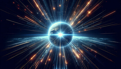 space light earth energy globe star