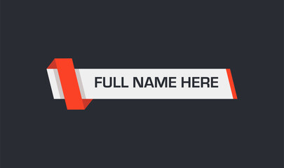 Minimal Clean Name Tag Lower Third Design. Professional Lower Third Layout.