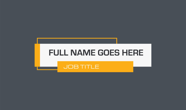 Minimalist Name Tag Lower Third with Yellow Highlight. Bold Yellow Lower Third with Subtitle Bar
