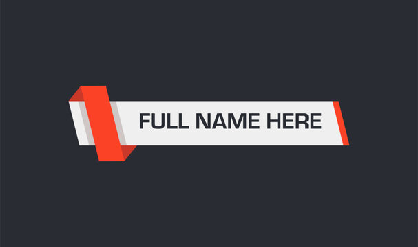 Minimal Clean Name Tag Lower Third Design. Professional Lower Third Layout.
