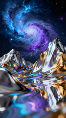 Liquid Chrome Mountain Rotating Nebula