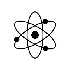 Illustration of a simple atom structure on transparent background silhouette