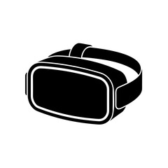 Illustration of a virtual reality headset on transparent background silhouette