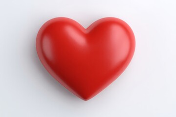 With a white background, a flat design red heart icon showcases a bold and minimal style, resulting in a modern and trendy visual effect