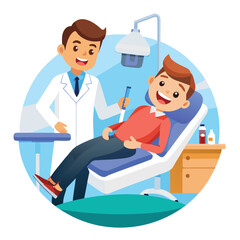 Dentist isolated cartoon vector illustrations