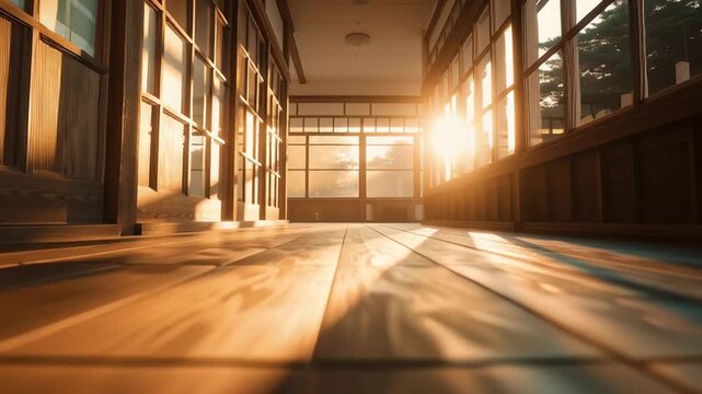 昭和のノスタルジックな雰囲気の廊下