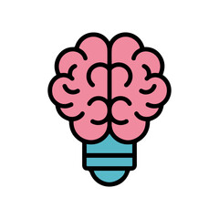 creative brain light bulb illustration