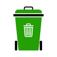 green recycle bin illustration