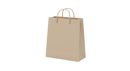 Brown paper shopping bag isolated on white background