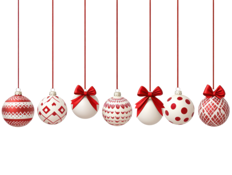 Festive Christmas ornaments hanging