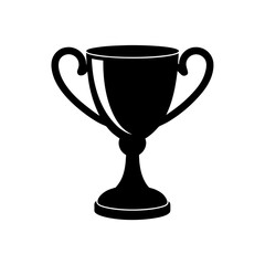 Silhouette of a classic trophy cup design on transparent background