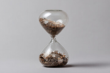 Hourglass sand trash glass time pressure stir urgency concern