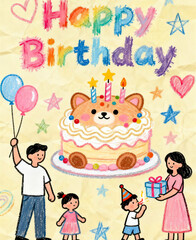 Fototapeta premium happy birthday party