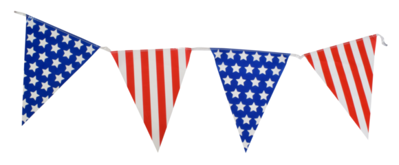 Independence Day Flags - Red, White and  Blue - Isolated