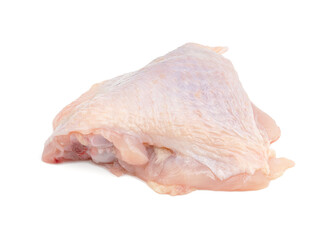 Raw chicken quarters isolated on white background. Raw fresh chicken meat.