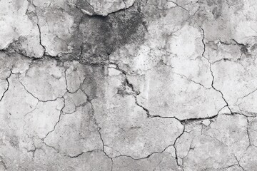 Obraz premium Close-up view of weathered concrete surface, displaying numerous cracks and stains
