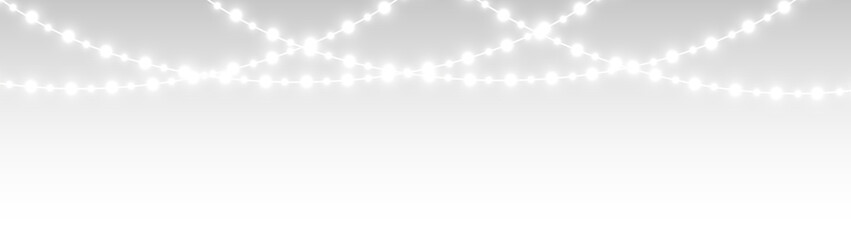 png white festive garland with shining holiday lamp illumination  © Pavlo